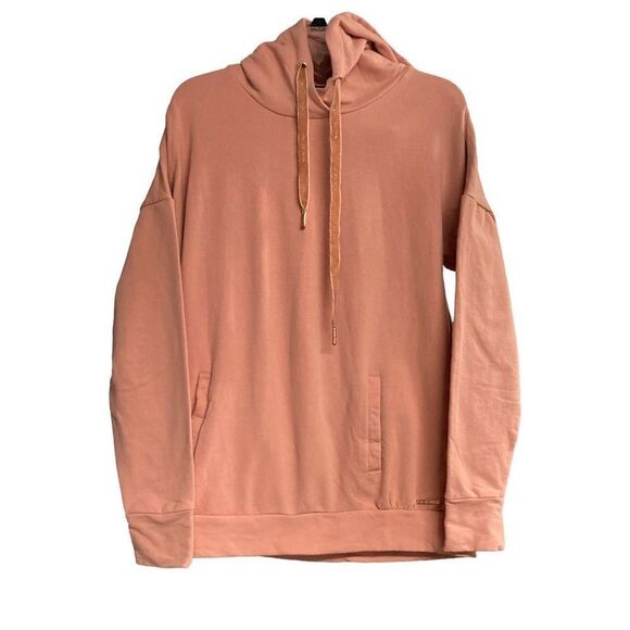 AVEC LES FILLES Women’s Hooded Cut-Out Peach Sweatshirt Size Medium - Picture 1 of 10